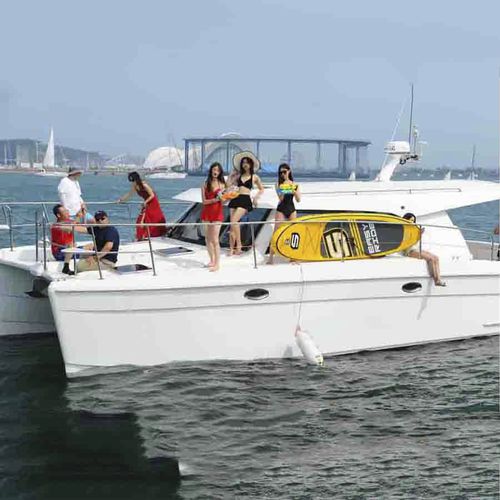 Barco cabinado catamarán - 38ft catamaran boat - Qingdao Lian Ya Boat Co.,Ltd. - fueraborda