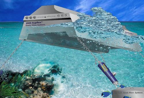 Rompeolas flotante - Superflex Pontoon Mooring Systems - de hormigón