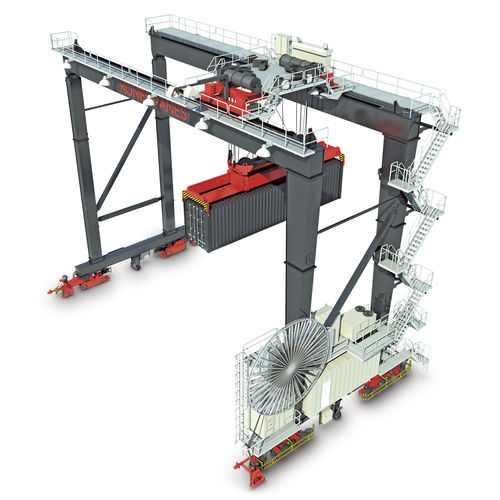 Grúa apiladora de contenedores sobre carril - ARMG - Konecranes - automática