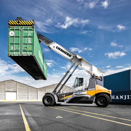 Reach-stacker con spreader superior - LRS 545  - Liebherr-International Deutschland - para contenedores