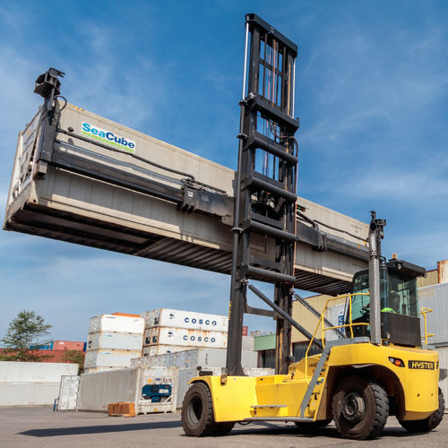Carretilla para contenedores vacía - H8XD-EC6 - H11XD-ECD9 - Hyster - con spreader lateral