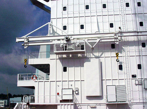 Grúa para buque - C-GEB.60 - d-i davit international-hische GmbH - montada sobre monorial / de pórtico / de cubierta