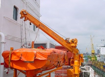 Pescante para buque - RHS.L.S. - GLOBAL DAVIT - para bote de rescate / manual