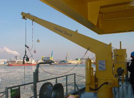 Pescante para buque - RMS. - GLOBAL DAVIT - para bote de rescate / hidráulico