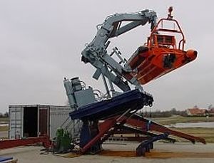 Pescante para buque - RHP.HC-TYPE - GLOBAL DAVIT - para bote de rescate / hidráulico / con chasis amarre