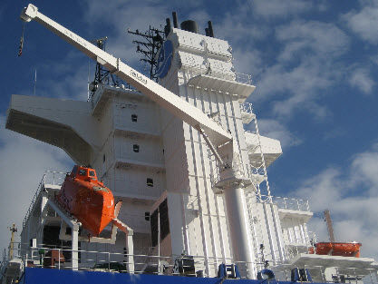 Pescante para buque - FHS - GLOBAL DAVIT - para bote salvavidas de caída libre / hidráulico