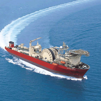 Buque especial gabarra de trabajo - HYUNDAI MIPO DOCKYARD - para el tendido de cables