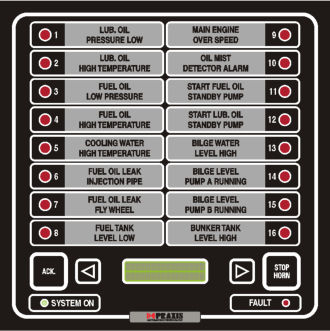 Panel de mando y control para buque - AMS - Praxis Automation Technology - para yate / de alarma