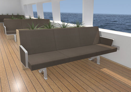 Banqueta para buque de pasajeros - WM 900 SOFA - West Mekan - 3 plazas / con reposabrazos