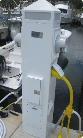 Torreta de suministro eléctrico - Utility and Meter - Accmar Equipment Company - para pantalán / con contador