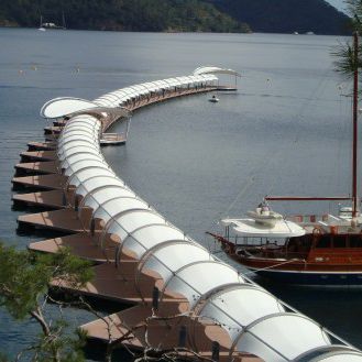 Toldo tensado para pantalán - Tunnel & round shape - Structurmarine