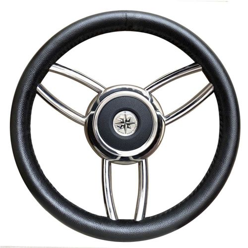 Volante para barco de motor de acero inoxidable - T26 series - SAVORETTI ARMANDO & C. s.n.c. - de teca / 6 radios