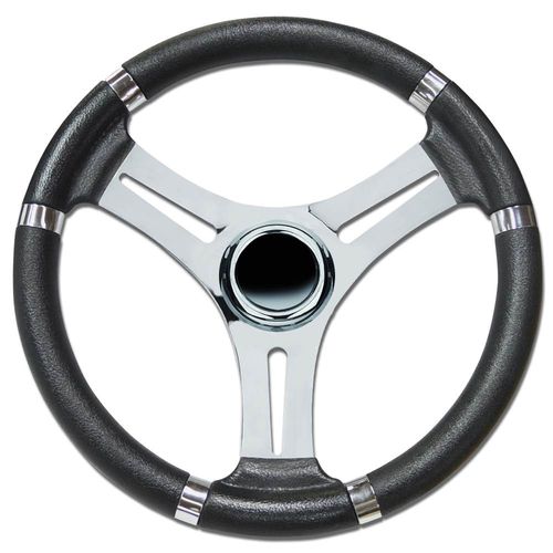 Volante para barco de motor de acero inoxidable - T18R series - SAVORETTI ARMANDO & C. s.n.c. - barnizado con poliuretano / racing / 3 radios