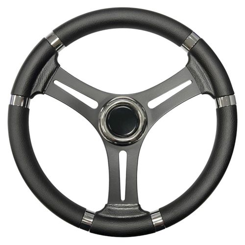 Volante para barco de motor de acero inoxidable - T18GHOST - SAVORETTI ARMANDO & C. s.n.c. - barnizado con poliuretano / racing / 3 radios