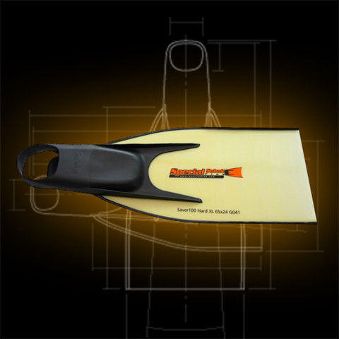 Aleta de buceo - Saver 100  - Specialfins Ltd. - de caucho / de fibra de vidrio / calzante