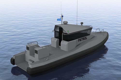 Barco profesional barco de vigilancia - 13m - HolyHead Marine Services - hidrojet intraborda / GRP