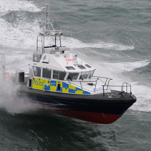 Barco profesional barco de vigilancia - 15m - HolyHead Marine Services - hidrojet intraborda / GRP