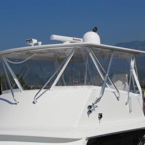 Hard-top para barco a motor - Hatteras 53 ' - Fantin Paolo - para flybridge