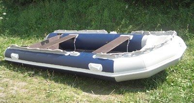 Embarcación neumática fueraborda - P 450 - RIKU-Küffer - plegable / para la pesca / 8 personas máx.