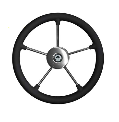 Volante para barco de motor de acero inoxidable - VR01 - Riviera srl Genova - racing / 5 radios / negro