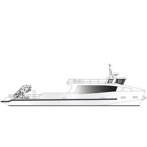 Barco profesional embarcación de apoyo para la acuicultura - 21 m YSV - ODC MARINE - intraborda / de aluminio