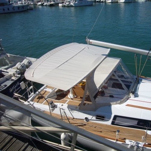 Bimini top para velero - Oceanis 37 - TTOP Nautic - para caseta del timón / con estructura de acero inoxidable / de fibra acrílica