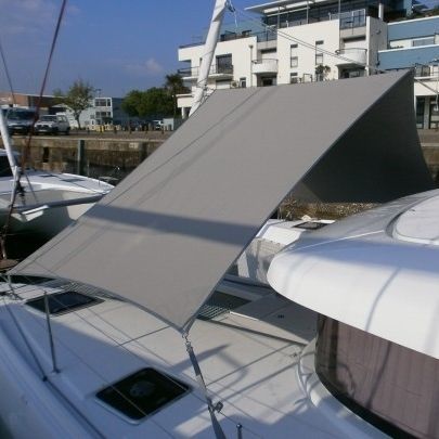 Toldo para catamarán - Lagoon 42 - TTOP Nautic - de fibra acrílica / gris / rojo