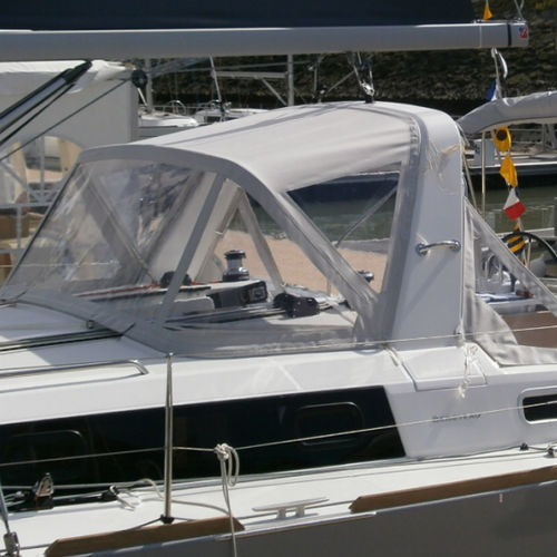 Capota de roof para velero - Oceanis 38.1 - TTOP Nautic - para caseta del timón / con estructura de acero inoxidable / azul