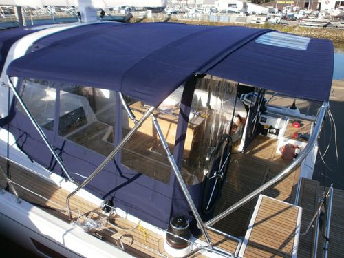 Bimini top para velero - Oceanis 51.1 - TTOP Nautic - para caseta del timón / estructura de aluminio / gris