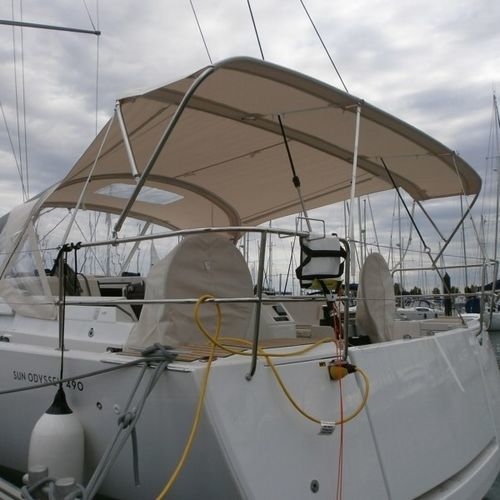 Bimini top para velero - Sun Odyssey 490 - TTOP Nautic - para caseta del timón / con estructura de acero inoxidable / de PVC