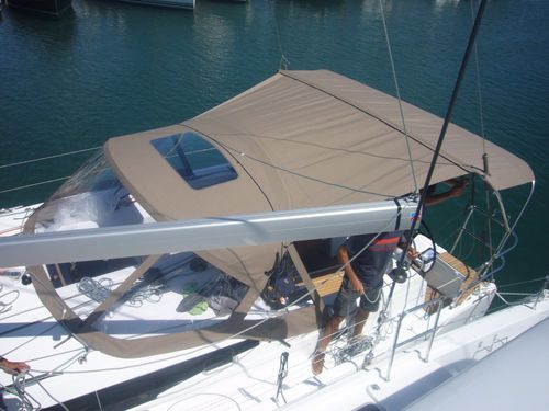 Bimini top para velero - Sun Odyssey 410 - TTOP Nautic - para caseta del timón / con estructura de acero inoxidable / de PVC
