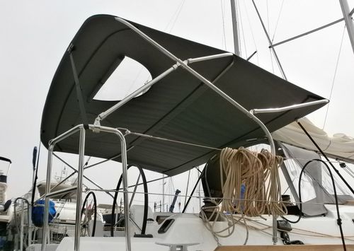 Bimini top para velero - Dufour 350 - TTOP Nautic - para caseta del timón / con estructura de acero inoxidable / gris