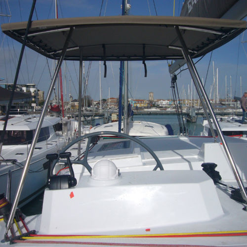 Bimini top para barco - bal-4-0-fl-bi-fi-barr - TTOP Nautic - para catamarán / para caseta del timón / con estructura de acero inoxidable
