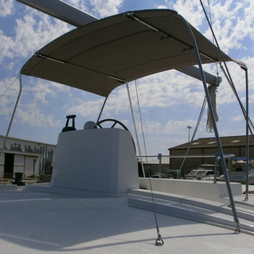 Bimini top para barco - bal-4-5-fl-bi-fi - TTOP Nautic - para catamarán / para caseta del timón / con estructura de acero inoxidable
