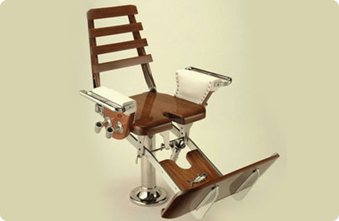 Silla de combate para barco - Classic Tuna - Murray Products - con reposabrazos / de teca