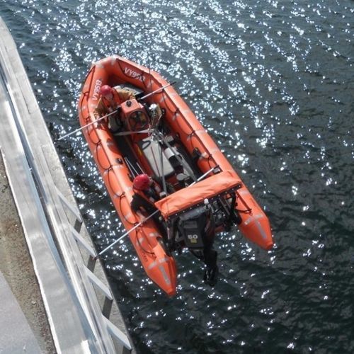 Barco profesional barco de salvamento - 5M  - Polaris boat - fueraborda / de fibra de vidrio / autodrizable