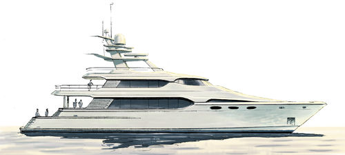 Superyate offshore - LOMOcean Design - con caseta de timón / casco de planeo / de composite