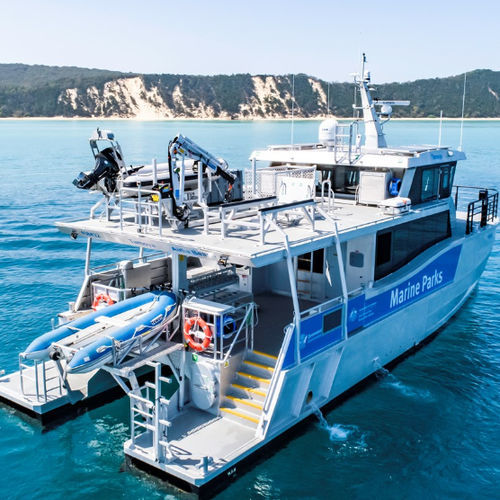 Barco profesional embarcación de apoyo al buceo - Tamoya - Incat Crowther - barco de desembarco / intraborda / de aluminio