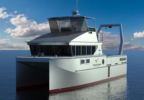 Barco profesional barco de investigación científica - IC21196 - Incat Crowther - catamarán / intraborda / de aluminio