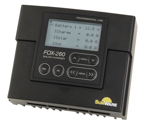 Controlador y regulador de carga para para batería - FOX Series-X60 - SunWare Solartechnik - para panel solar / de barco