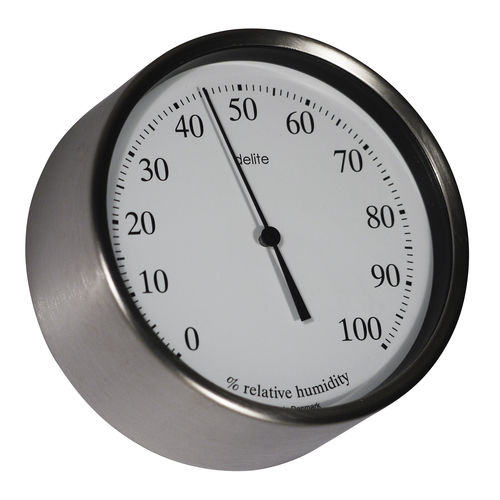 Higrómetro analógico - 607700 - Delite  - de acero inoxidable / blanco