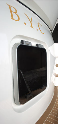 Escotilla cuadrada - STANDARD WITH FLANGE - Gebo Marine Glazing B.V. - para barco / abrible / a ras
