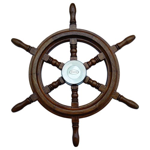 Volante para barco de motor de teca - 73008-24 - AAA WORLD-WIDE ENTERPRISES LTD. - tradicional / 6 radios / marrón