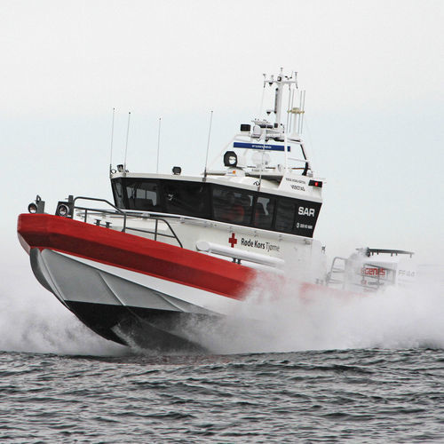 Barco profesional barco de vigilancia - FF 45X SAR - HUKKELBERG BOATS - barco de búsqueda y rescate / barco ambulancia / hidrojet intraborda