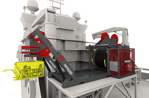 Chigre para buque - MO-E/160/4000-34 - Ibercisa Deck Machinery - para cable umbilical de ROV / para sistema de lanzamiento y recuperación / motor eléctrico