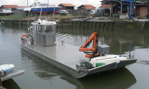Barco profesional barco de transporte logístico - CHALANDS À GRUE - Navalu - fueraborda / de aluminio