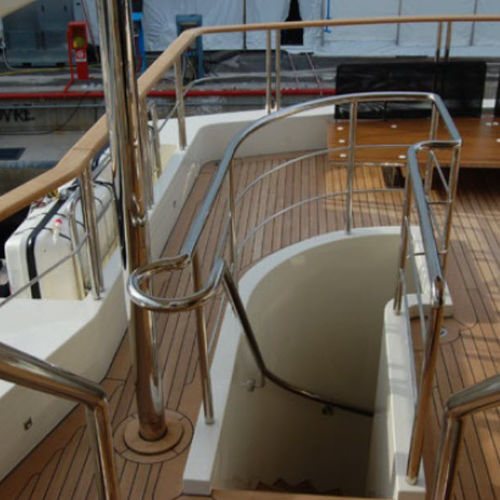 Pasamano para barco - VERSIONE TONDA - Metalstyle Srl - de acero inoxidable pulido