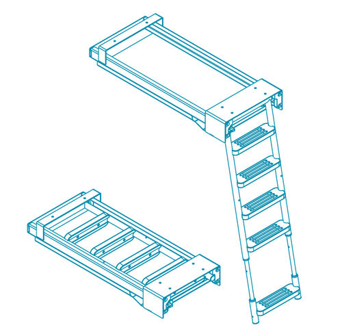 Escalera para barco - 01.075 series - TR INOX - abatible / telescópica / de baño