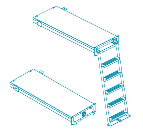 Escalera para barco - 01.0758 - TR INOX - abatible / de baño / para espejo de popa
