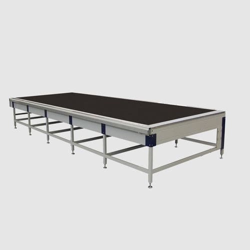 Mesa de corte con transportador - Kuris Spezialmaschinen - para astillero naval